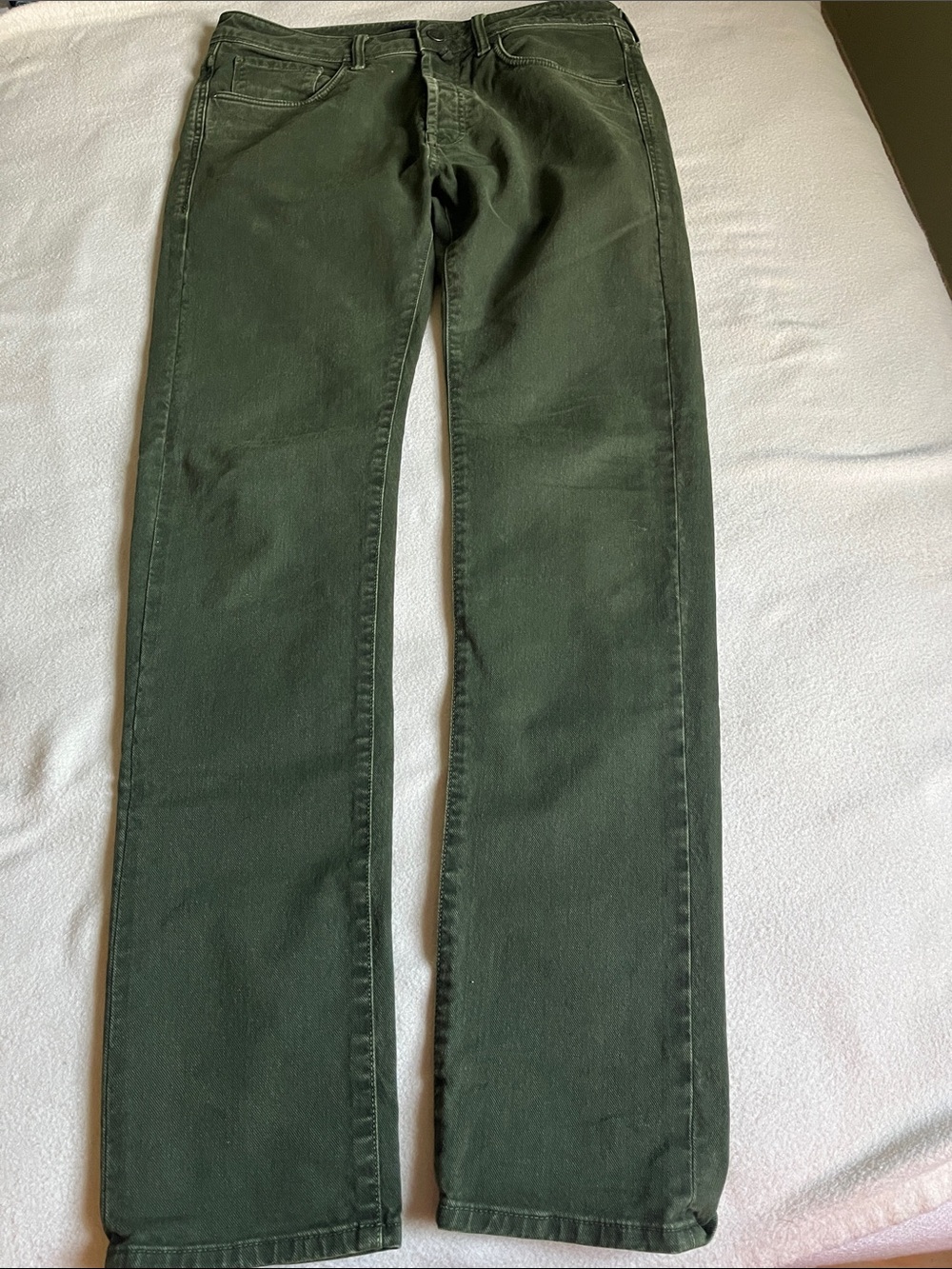 Incotex Olive Green Straight-Leg Jeans